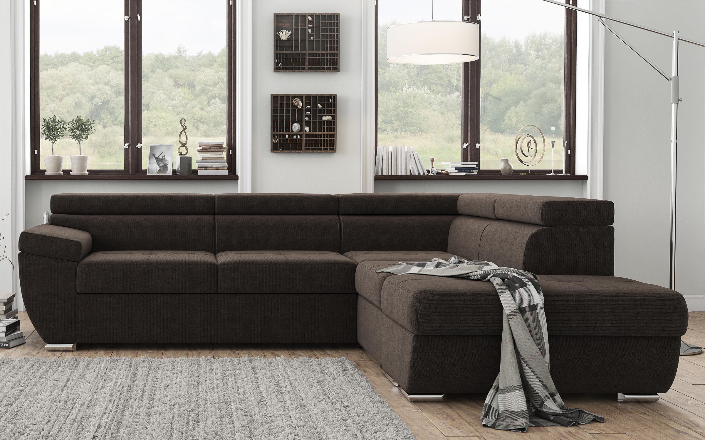 Γωνιακός καναπές – κρεβάτι  Dilan, καφέ  1